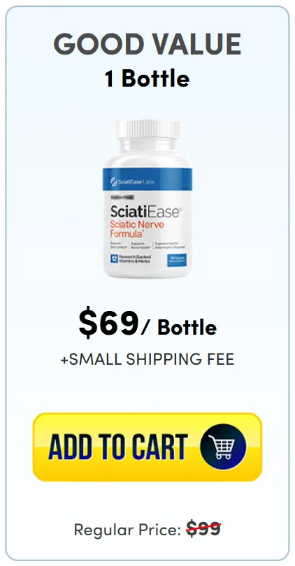 SciatiEase™ Sciatic Nerve Support Supplement Bottle – 12 Natural Ingredients for Nerve Health